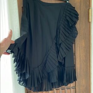 DKNY black ruffle skirt